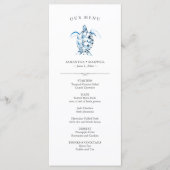 Hochzeitsmenüs Einfache Meeresschildkröte Menükarte (Vorderseite)