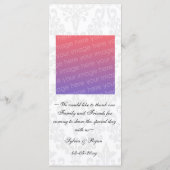 Hochzeitsmenüs für Foto und Boote Menükarte (Rückseite)