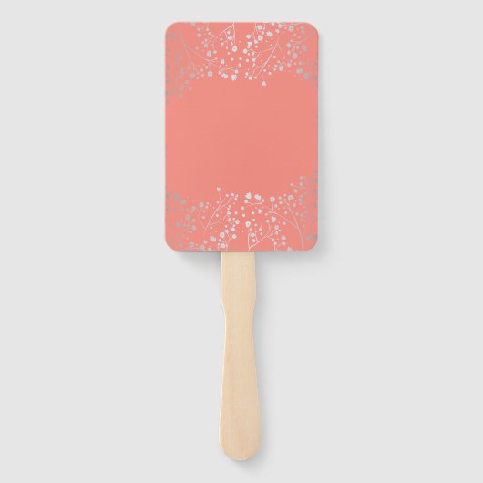 Hochzeitsmenüs mit Silber und Blush Fächer (Rückseite)