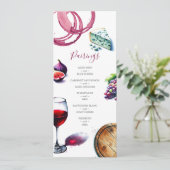 Hochzeitsmenüs Weinliebhaber Verkostung Menükarte (Stehend Vorderseite)