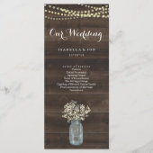 Hochzeitsmesse / Zeremonie Programm Fan | Rustikal (Vorderseite)