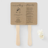 Hochzeitsmesse / Zeremonie Programm Fan - Wein & B Fächer (Vorne und Hinten)