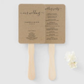 Hochzeitsmesse / Zeremonie Programm Lüfter - Rusti Fächer (Vorne und Hinten)