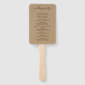 Hochzeitsmesse / Zeremonie Programm Lüfter - Rusti Fächer (Rückseite)