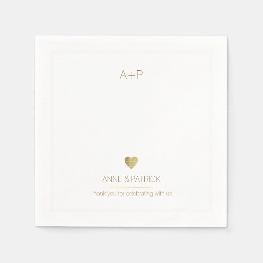 Hochzeitsminimalistisches Empfang Party Serviette (Vorderseite)