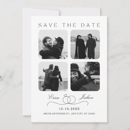Hochzeitsmoment für Minimalistisches Foto Save The Date (Vorderseite)