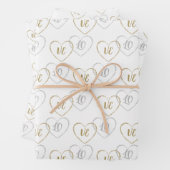 Hochzeitsmonate, Silberne und Goldene Herzklänge Geschenkpapier Set (Beispiel)