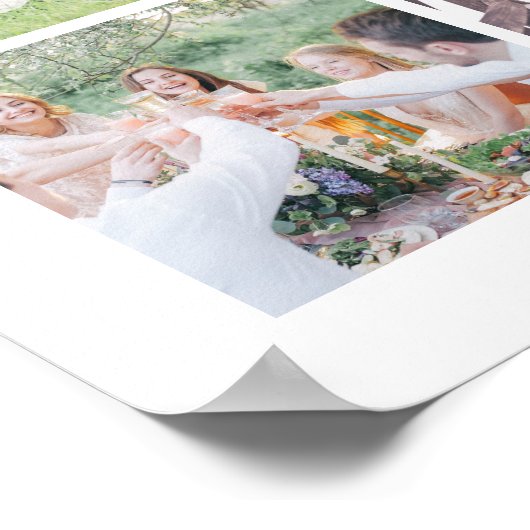 Hochzeitsmonogramm 8 Fotocollage Print Poster (Ecke)