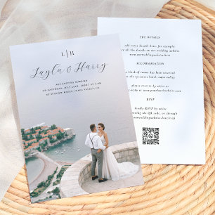 Hochzeitsmonogramm Alles in einem QR-Code-Foto Einladung