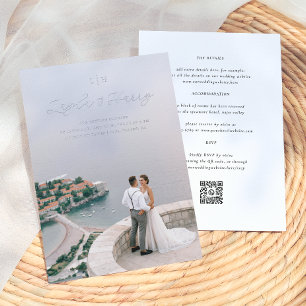 Hochzeitsmonogramm Alles in einem QR-Code-Foto Folieneinladung