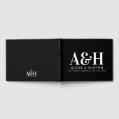 Hochzeitsmonogramm ausgeklügelt schwarz-weiß gästebuch (Voll)