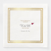 Hochzeitsmonogramm beim weißen Abendessen Serviette (Vorderseite)