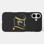 Hochzeitsmonogramm-Design mit Namen und Datum Case-Mate iPhone Hülle (Rückseite (Horizontal))