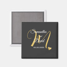 Hochzeitsmonogramm-Design mit Namen und Datum