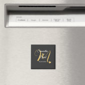 Hochzeitsmonogramm-Design mit Namen und Datum Magnet (In Situ (Geschirrspüler))