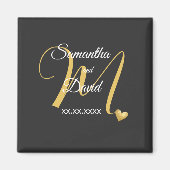 Hochzeitsmonogramm-Design mit Namen und Datum Magnet (Vorne)