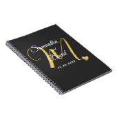 Hochzeitsmonogramm-Design mit Namen und Datum Notizblock (Rechte Seite)
