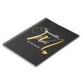 Hochzeitsmonogramm-Design mit Namen und Datum Notizblock (Linke Seite)
