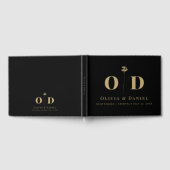 Hochzeitsmonogramm Elegant Modernes Minimales Maß Gästebuch (Voll)