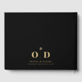 Hochzeitsmonogramm Elegant Modernes Minimales Maß Gästebuch (Rückseite)