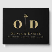 Hochzeitsmonogramm Elegant Modernes Minimales Maß Gästebuch (Vorderseite)