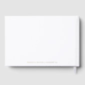 Hochzeitsmonogramm Elegantes Minimalistisches Gold Gästebuch (Rückseite)