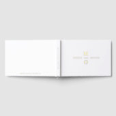 Hochzeitsmonogramm Elegantes Minimalistisches Gold Gästebuch (Voll)