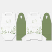 Hochzeitsmonogramm für botanisches grünes Wasser Geschenkschachtel (Ungeklappt)