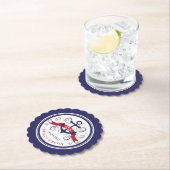 Hochzeitsmonogramm für rotes und marineblau Anker Untersetzer (Vor Ort)