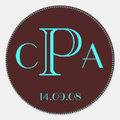 Hochzeitsmonogramm-Günstig-Etikett Runder Aufkleber (Vorderseite)