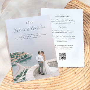 Hochzeitsmonogramm Hochzeitseinladung QR-Code Einladung