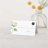 Hochzeitsmonogramm Hydrangea Begleitkarten Platzkarte (Vorderseite)