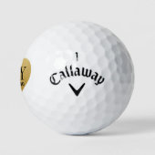 Hochzeitsmonogramm Initialen Datum Gold Herz  Golfball (Logo)