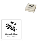 Hochzeitsmonogramm mit Schmetterlingen Gummistempel (Stempel)