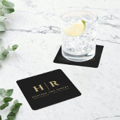 Hochzeitsmonogramm Moderne Braut und Bräutigam Rechteckiger Pappuntersetzer