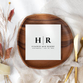 Hochzeitsmonogramm Moderne Braut und Bräutigam Serviette