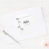 Hochzeitsmonogramm Runde Klassische Aufkleber (Umschlag)