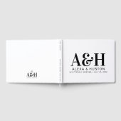Hochzeitsmonogramm Schwarz/Weiß hoch entwickelt Gästebuch (Voll)