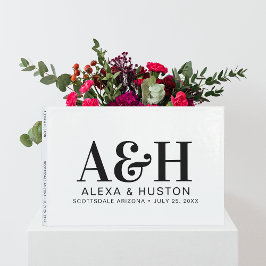 Hochzeitsmonogramm Schwarz/Weiß hoch entwickelt Gästebuch