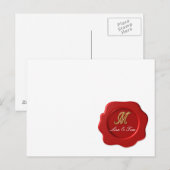 Hochzeitsmonogrammsiegel Postkarte (Vorne/Hinten)