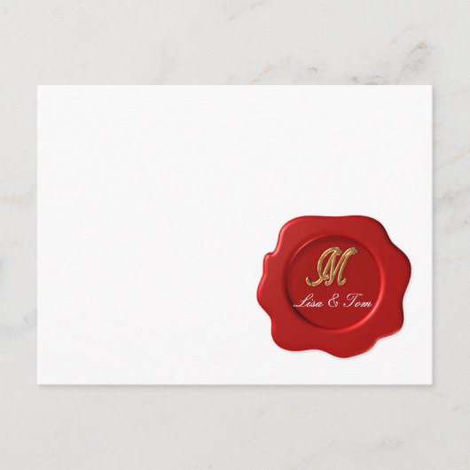 Hochzeitsmonogrammsiegel Postkarte (Vorderseite)