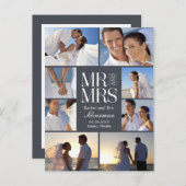 Hochzeitsmontage-Ankündigung - grau Ankündigungspostkarte (Vorne/Hinten)