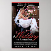 Hochzeitsmotiv - Anpassbare Größe Schwarz & Rot Poster (Vorne)