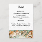 Hochzeitsmuscheln am Strand 1 Begleitkarte (Rückseite)