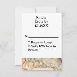 Hochzeitsmuscheln am Strand 2 RSVP Karte