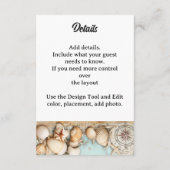 Hochzeitsmuscheln am Strand 3 Begleitkarte (Rückseite)