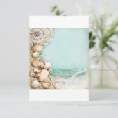 Hochzeitsmuscheln am Strand 3 RSVP Karte (Stehend Vorderseite)