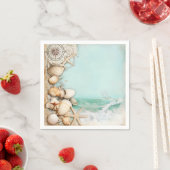 Hochzeitsmuscheln am Strand 3 Serviette (Beispiel)