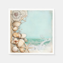 Hochzeitsmuscheln am Strand 3 Serviette