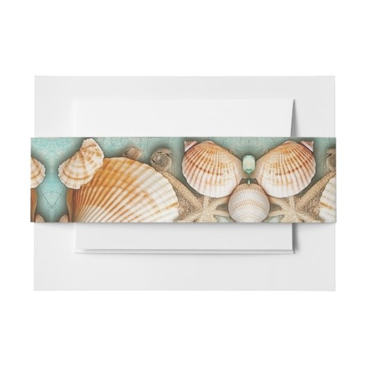 Hochzeitsmuscheln am Strand Einladungsbanderole (Vorderseite Beispiel)